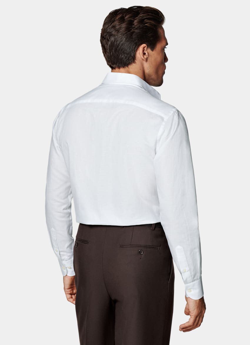 SUITSUPPLY Baumwolle-Leinen von Testa 1919 Srl, Italien Hemd weiß Tailored Fit