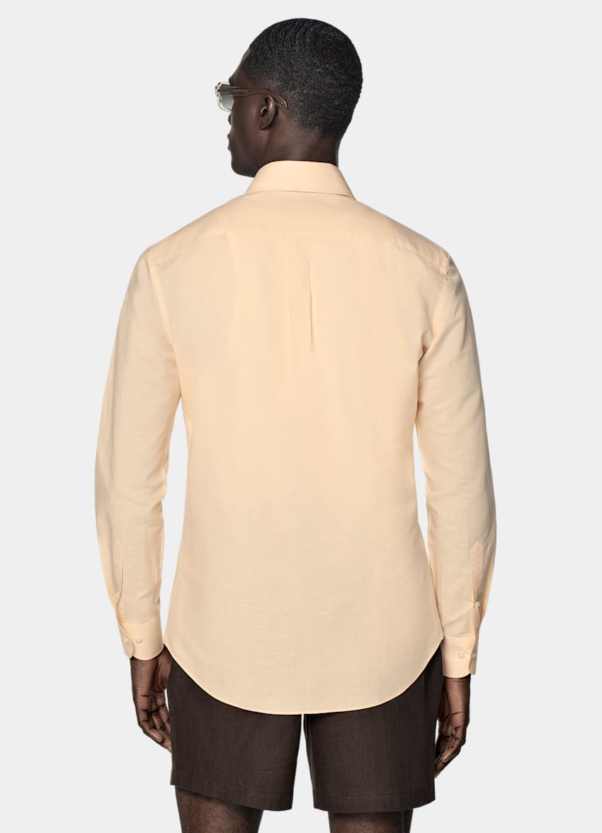 SUITSUPPLY Linen Cotton by Testa 1919 Srl, Italy Light Yellow Tailored Fit Shirt