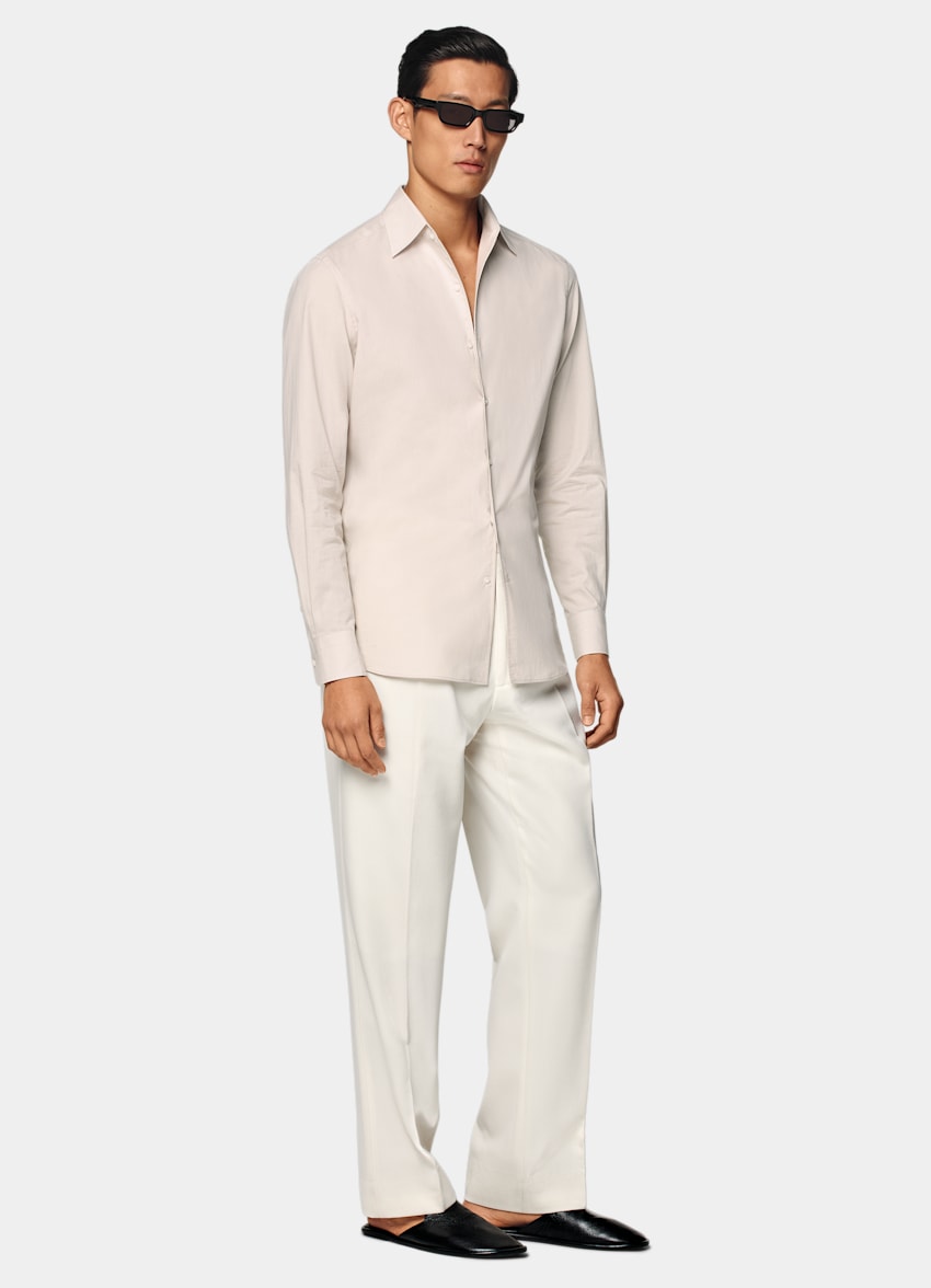 SUITSUPPLY Egyptian Cotton by Albini, Italy Sand Tailored Fit Shirt