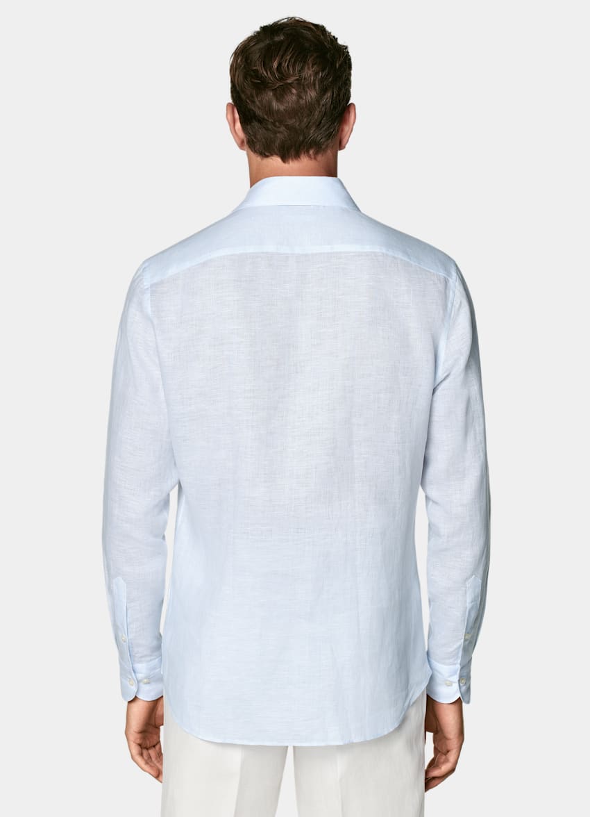 SUITSUPPLY Pure Linen by Albini, Italy Light Blue Relaxed Fit Shirt