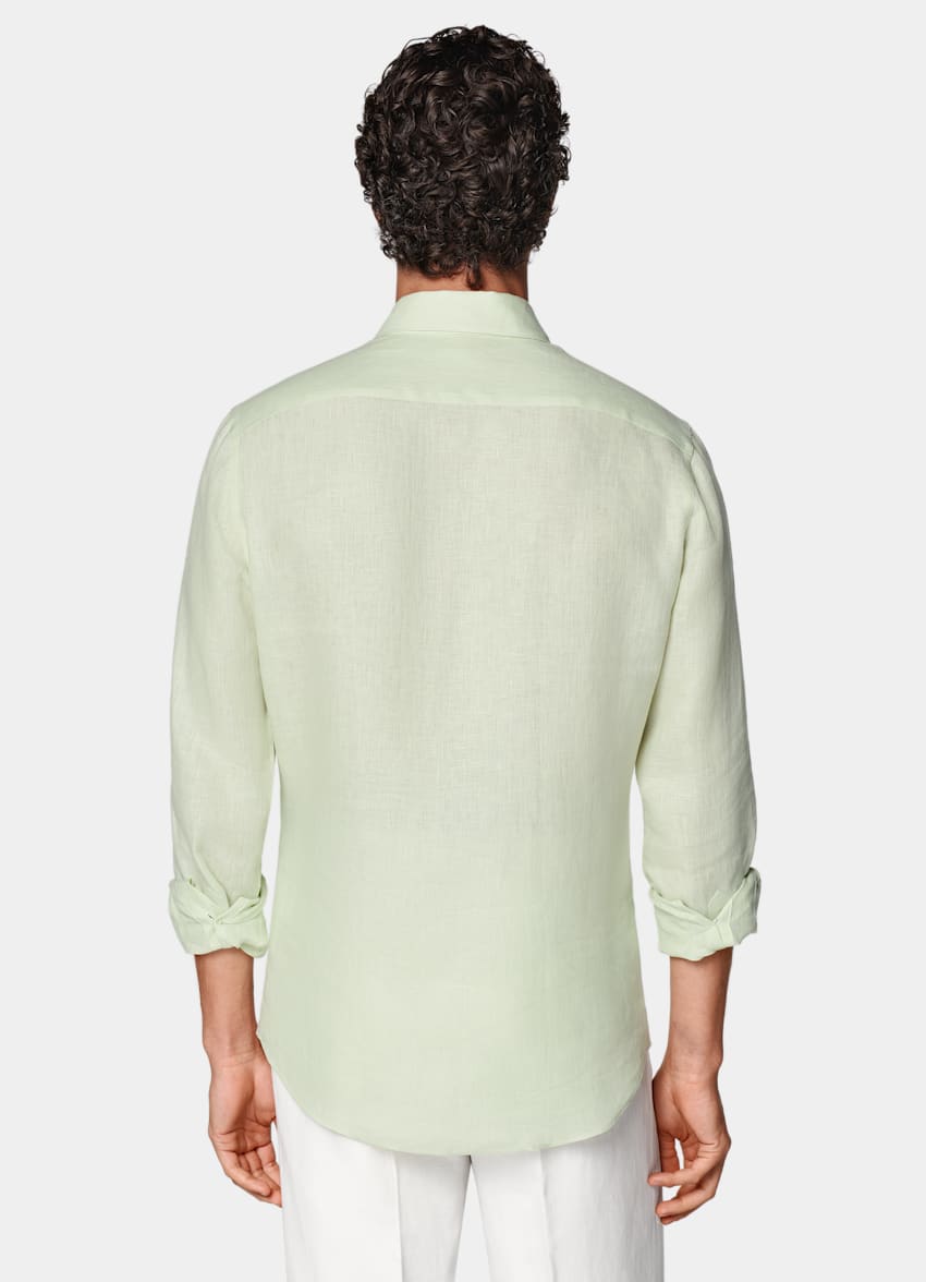 SUITSUPPLY Pure Linen by Baird McNutt, United Kingdom Light Green Relaxed Fit Shirt