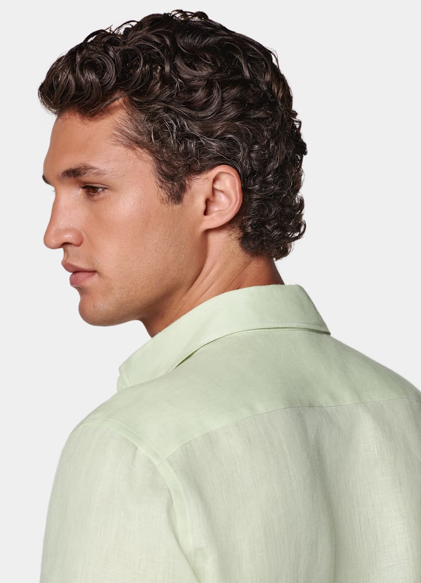 SUITSUPPLY Pure Linen by Baird McNutt, United Kingdom Light Green Relaxed Fit Shirt