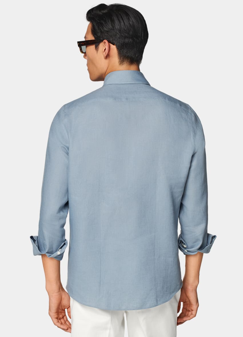 SUITSUPPLY Pure Linen by Baird McNutt, United Kingdom Light Blue Relaxed Fit Shirt