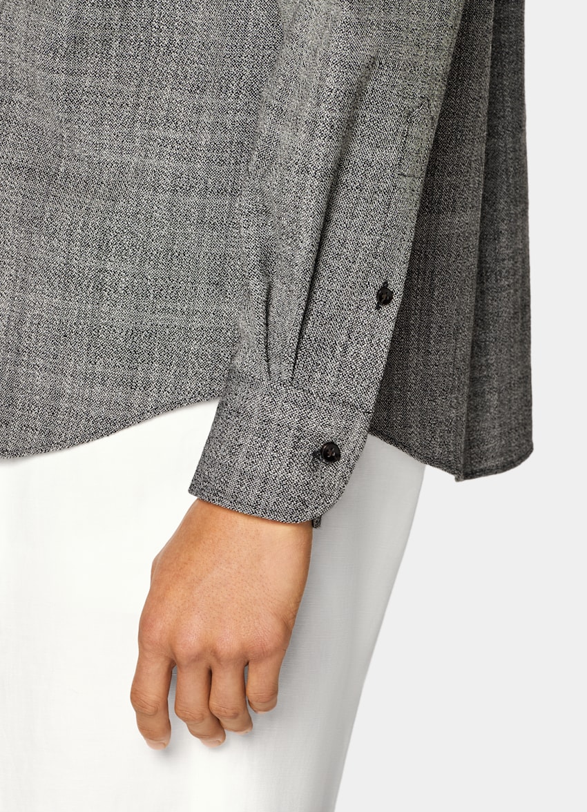 SUITSUPPLY M&eacute;lange de laine - Emmetex, Italie Surchemise en m&eacute;lange de laine noire