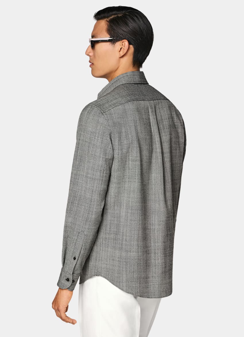 SUITSUPPLY M&eacute;lange de laine - Emmetex, Italie Surchemise en m&eacute;lange de laine noire