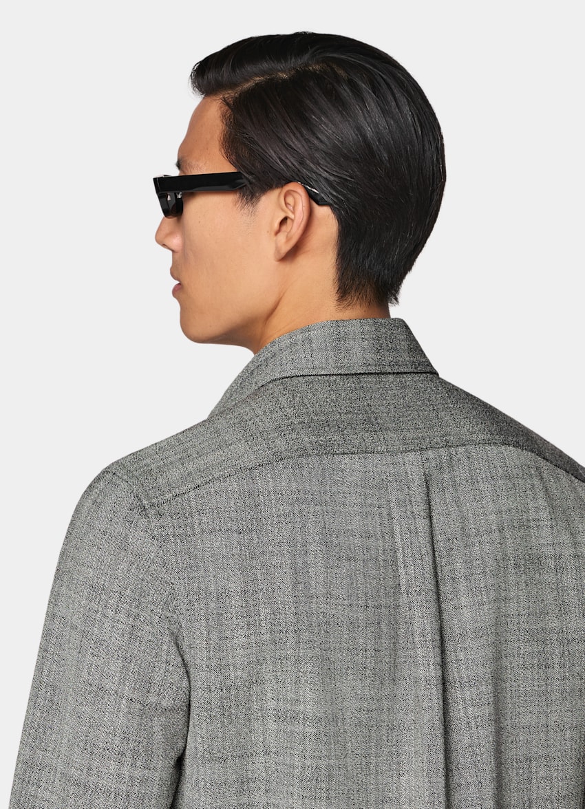 SUITSUPPLY M&eacute;lange de laine - Emmetex, Italie Surchemise en m&eacute;lange de laine noire