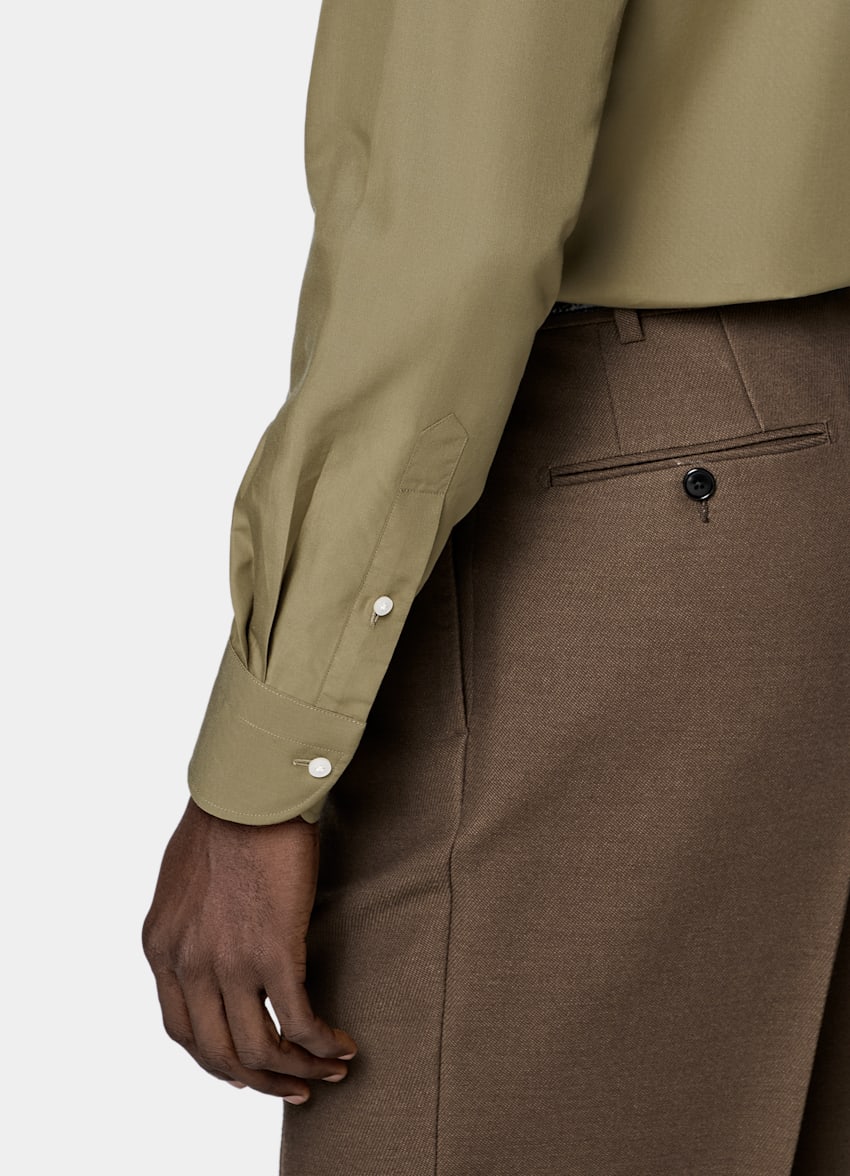 SUITSUPPLY Lyocell van Sidogras, Spanje Groen Lyocell Overhemd