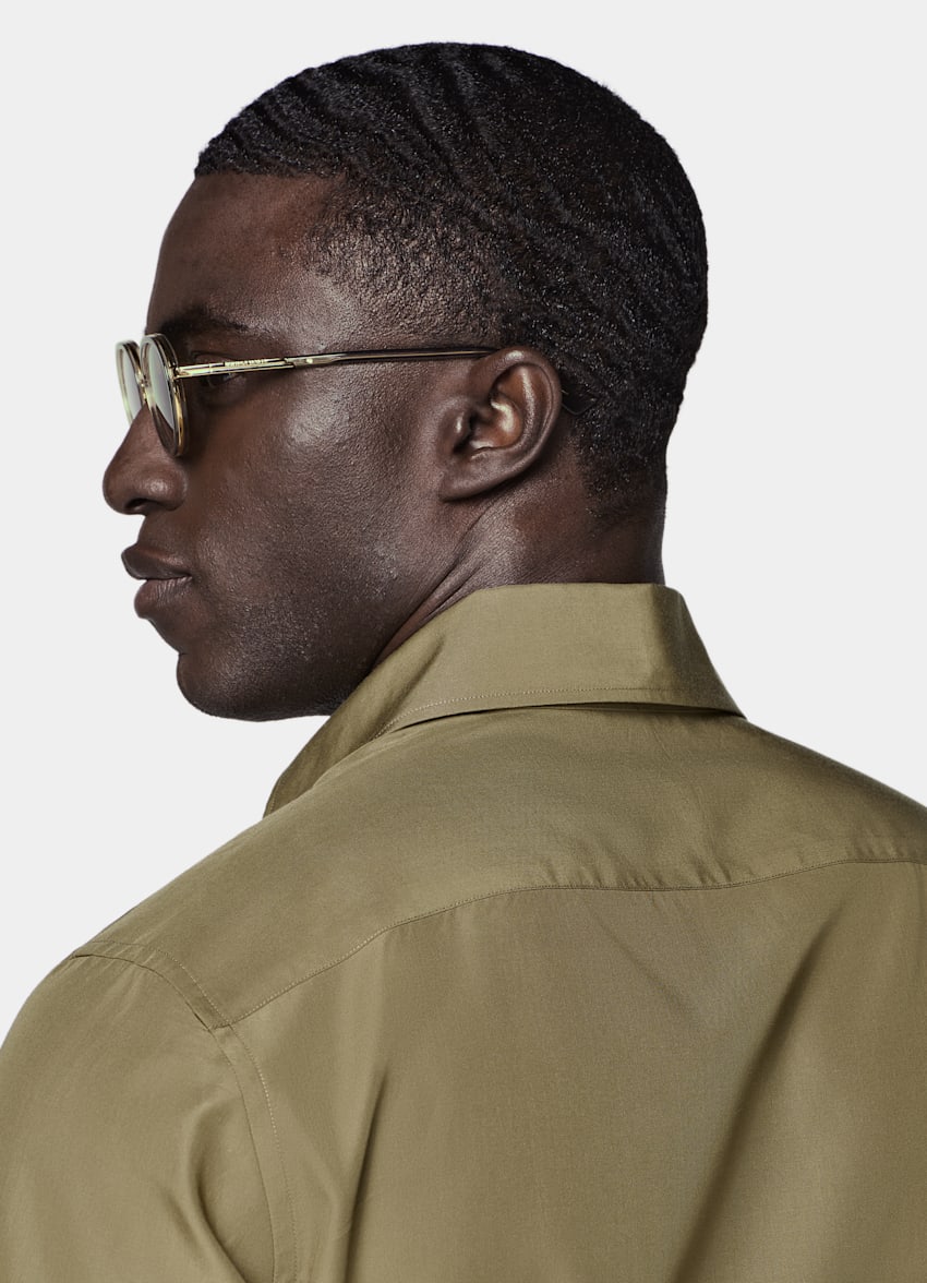 SUITSUPPLY Lyocell van Sidogras, Spanje Groen Lyocell Overhemd