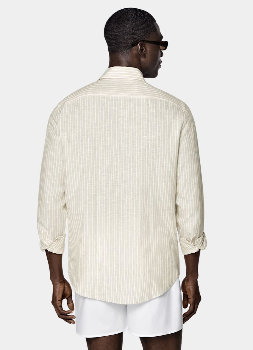 SUITSUPPLY Pure Linen de Baird McNutt, Reino Unido Light Brown Striped Linen Shirt