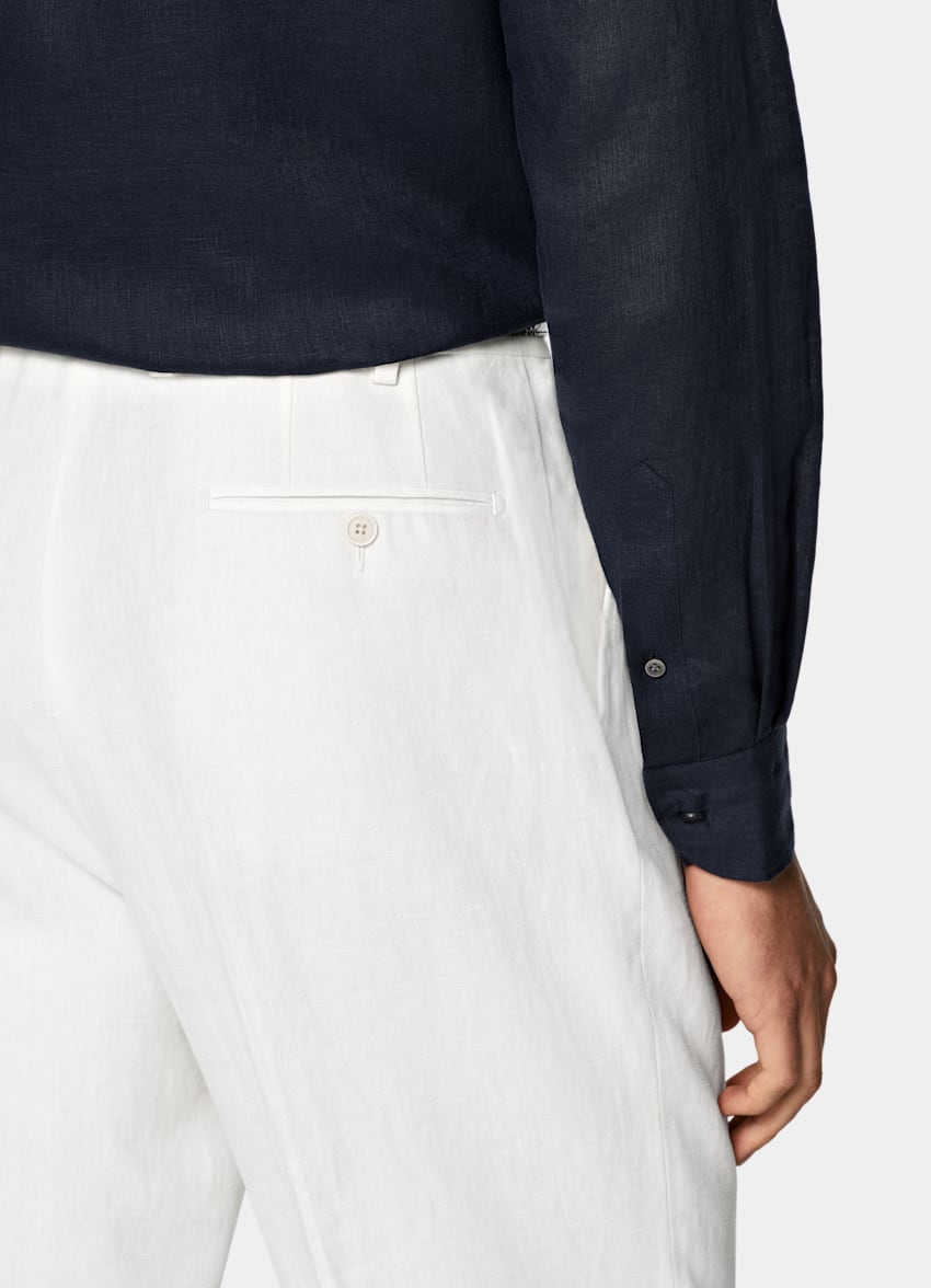 SUITSUPPLY Pure Linen by Albini, Italy Navy Linen Shirt