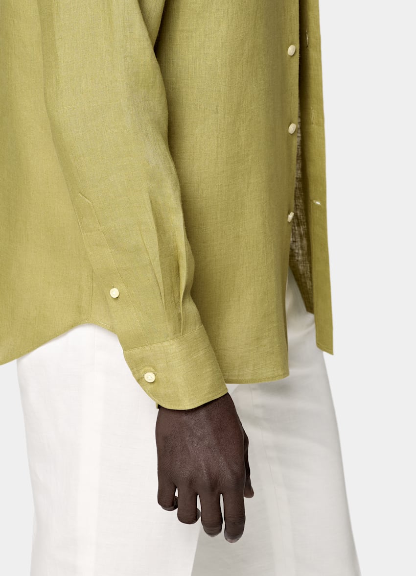 SUITSUPPLY Pure Linen by Baird McNutt, United Kingdom Light Green Linen Shirt