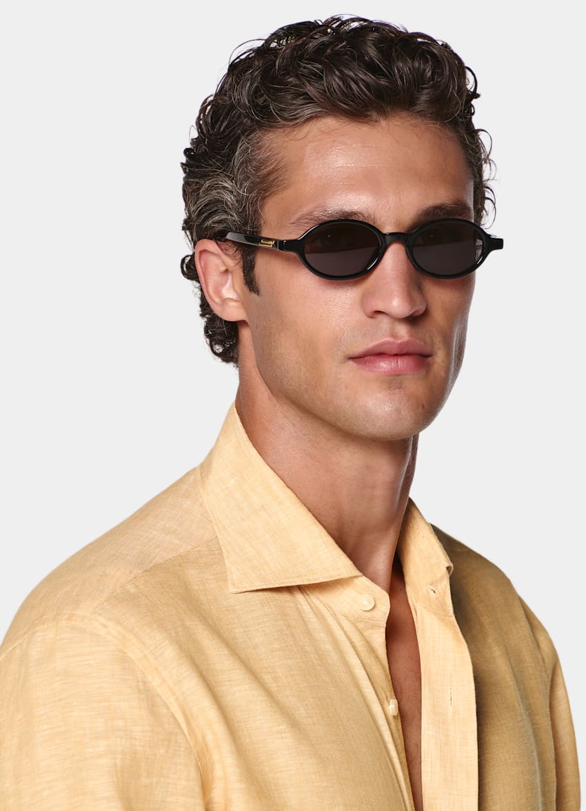 SUITSUPPLY Pure Linen by Albini, Italy Orange Linen Shirt