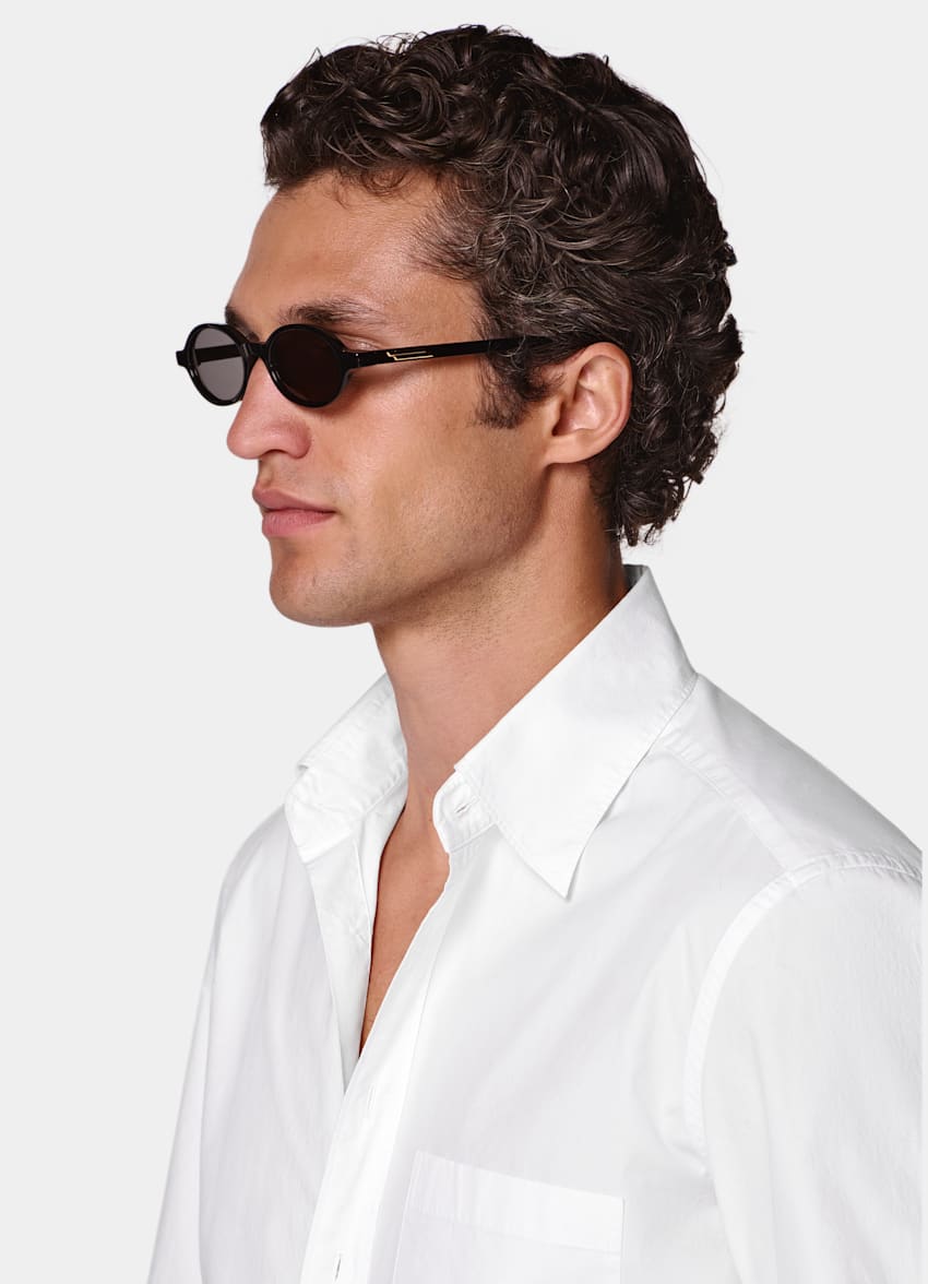 SUITSUPPLY Reine Baumwolle von Sidogras, Spanien Wei&szlig;es Baumwollhemd