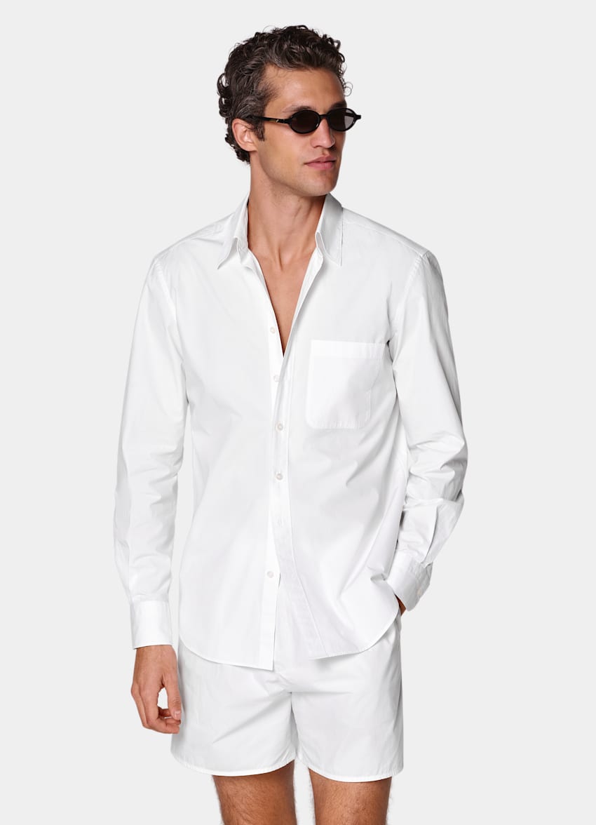 SUITSUPPLY Reine Baumwolle von Sidogras, Spanien Wei&szlig;es Baumwollhemd