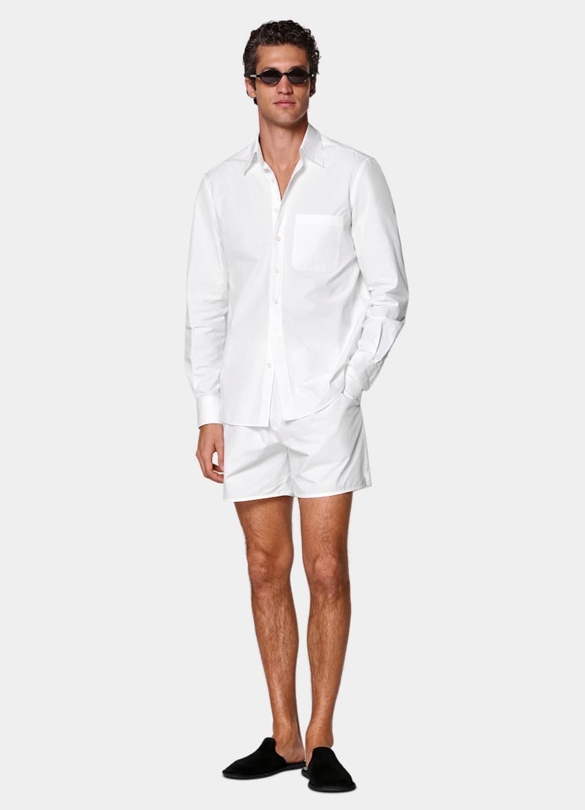 SUITSUPPLY Reine Baumwolle von Sidogras, Spanien Wei&szlig;es Baumwollhemd