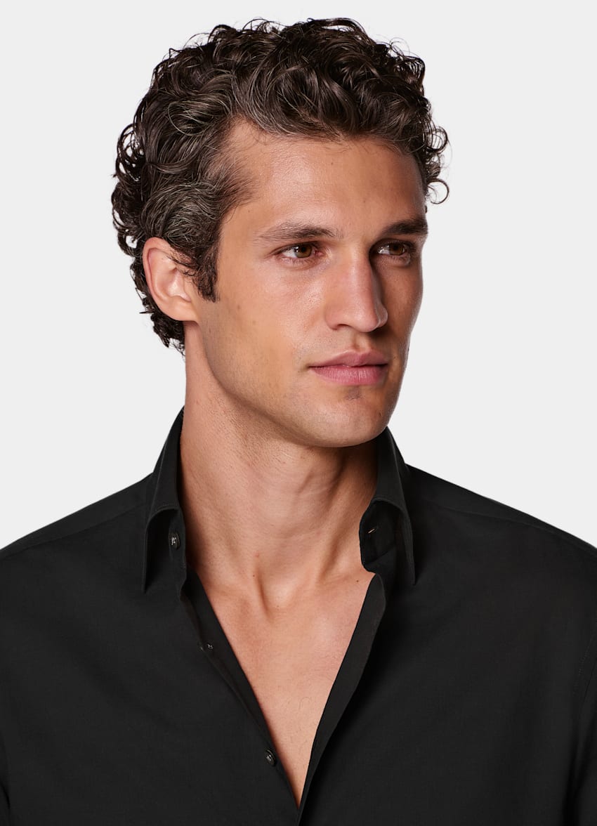 SUITSUPPLY Egyptian Cotton - Albini, Italie Black Cotton Shirt