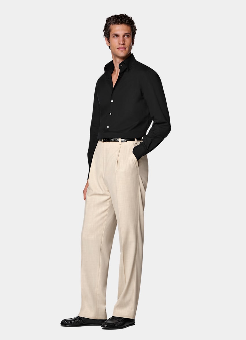 SUITSUPPLY Egyptian Cotton - Albini, Italie Black Cotton Shirt