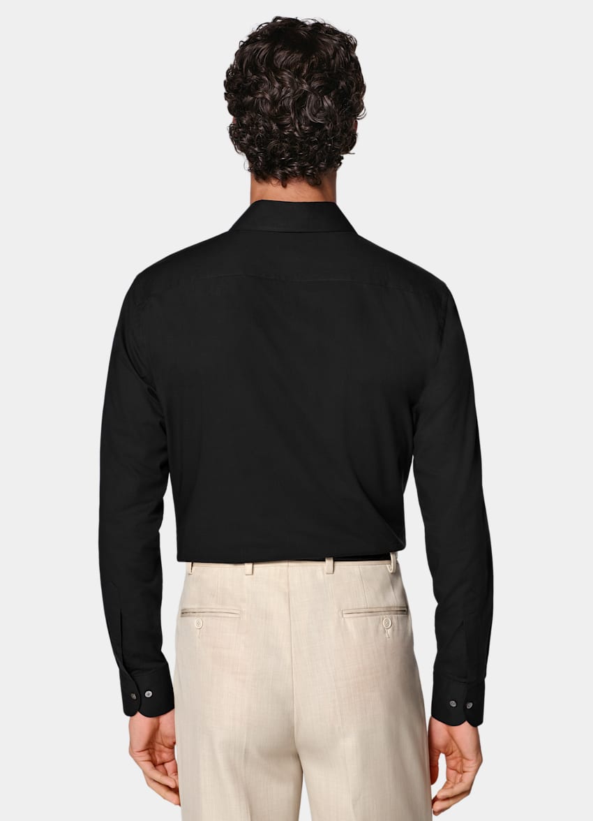 SUITSUPPLY Egyptian Cotton - Albini, Italie Black Cotton Shirt