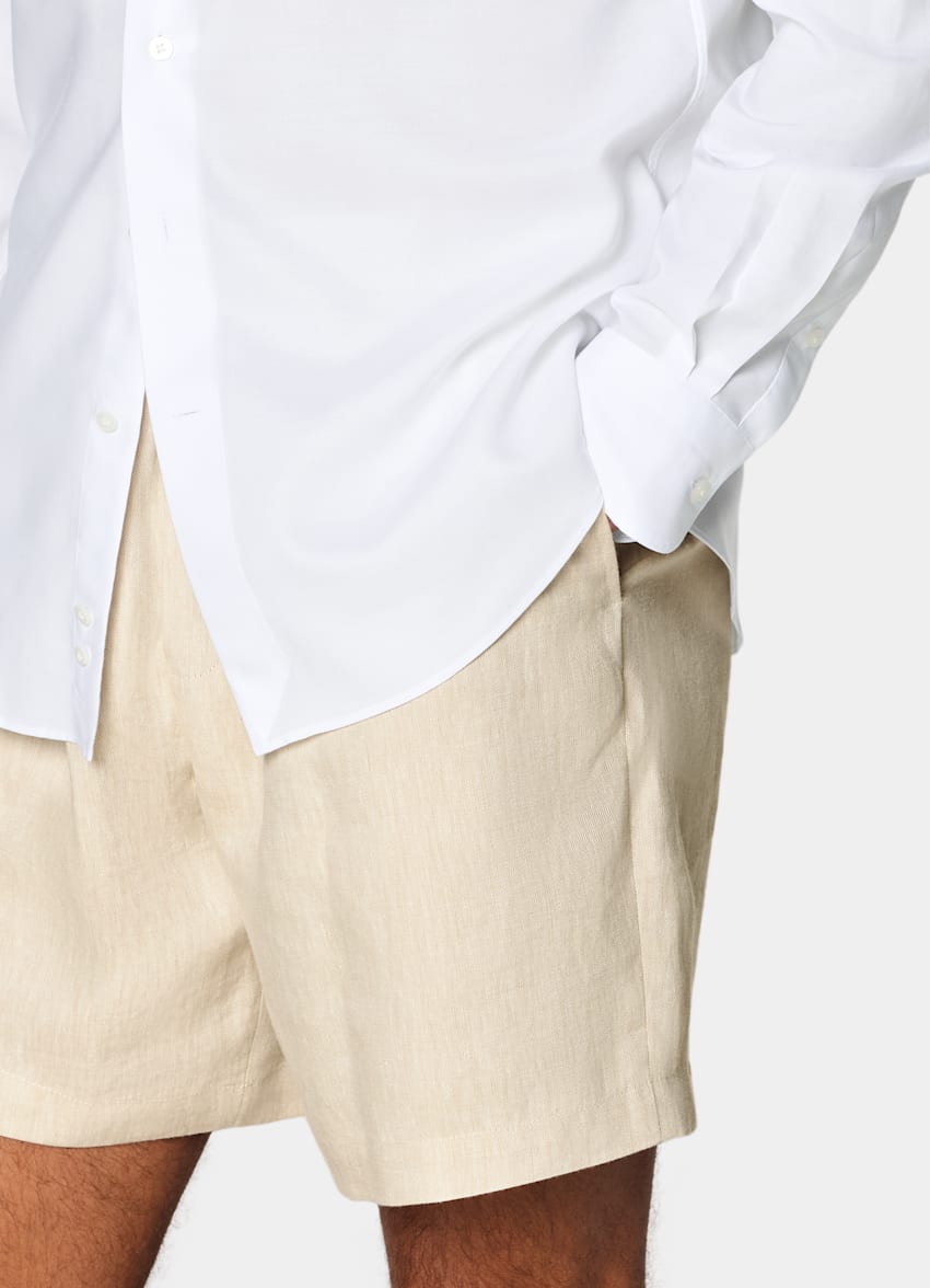 SUITSUPPLY Lyocell van Testa 1919 Srl, Itali&euml; Wit Lyocell Overhemd