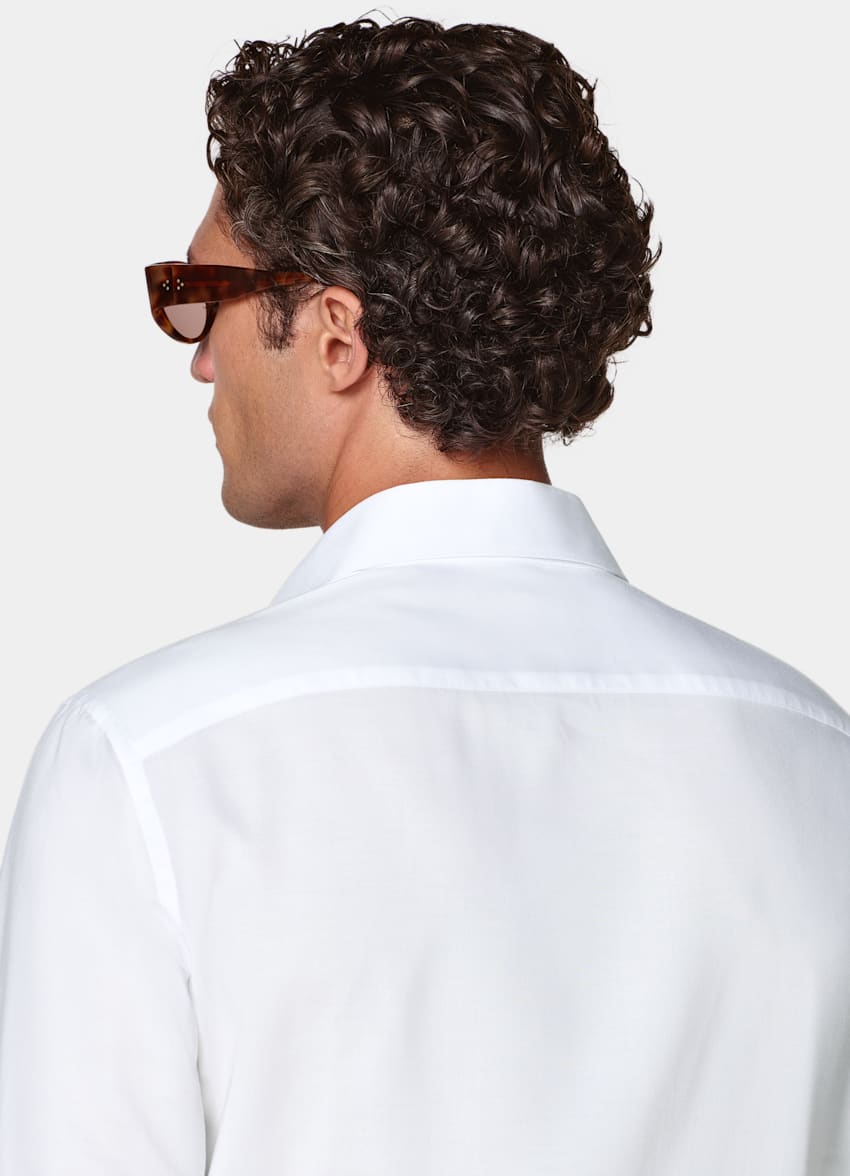 SUITSUPPLY Lyocell van Testa 1919 Srl, Itali&euml; Wit Lyocell Overhemd