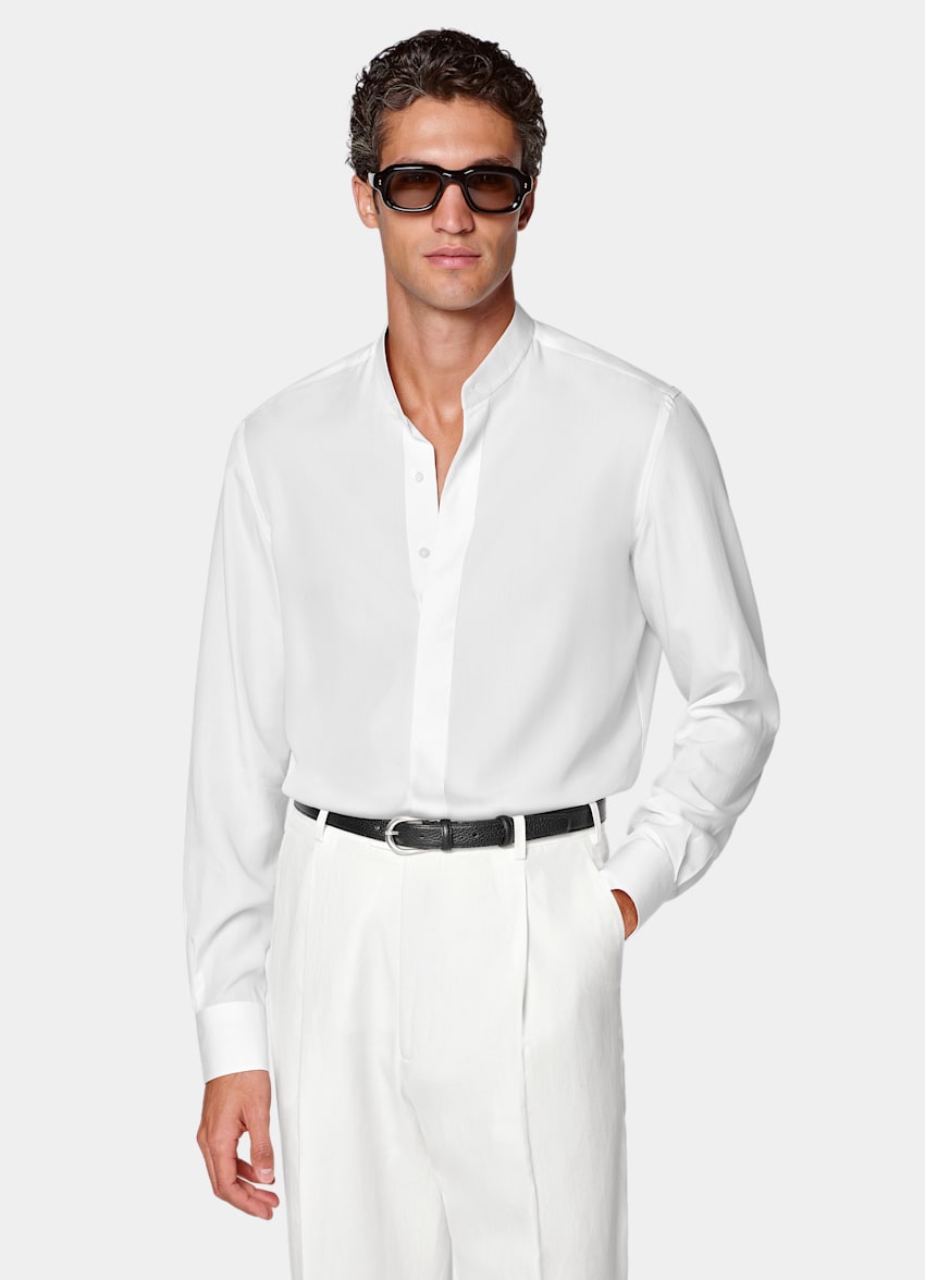 SUITSUPPLY Lyocell Silk von Albini, Italien Off-White Lyocell SIlk Shirt