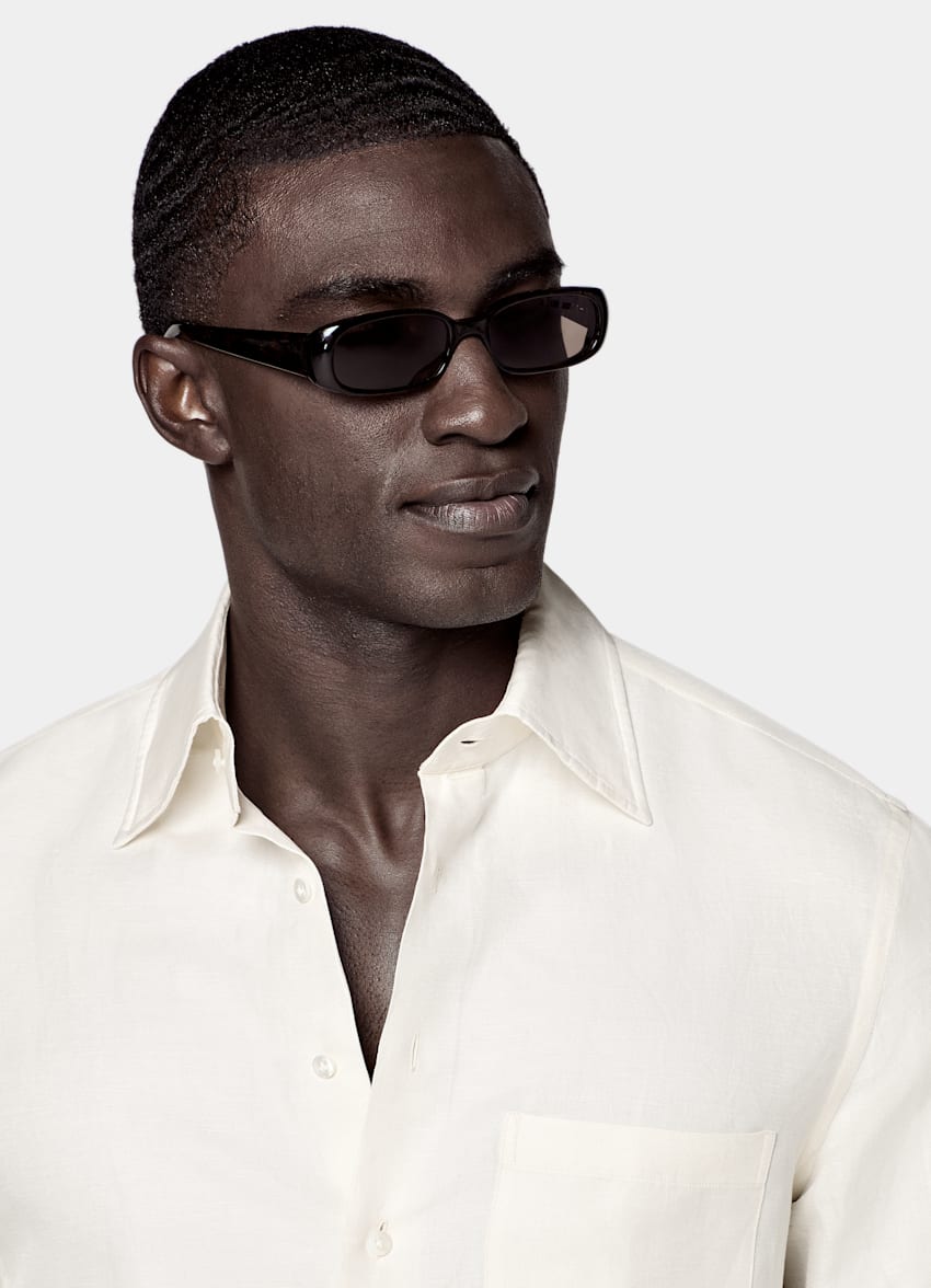 SUITSUPPLY Linen Silk von Beste, Italien Off-White Linen Silk Overshirt