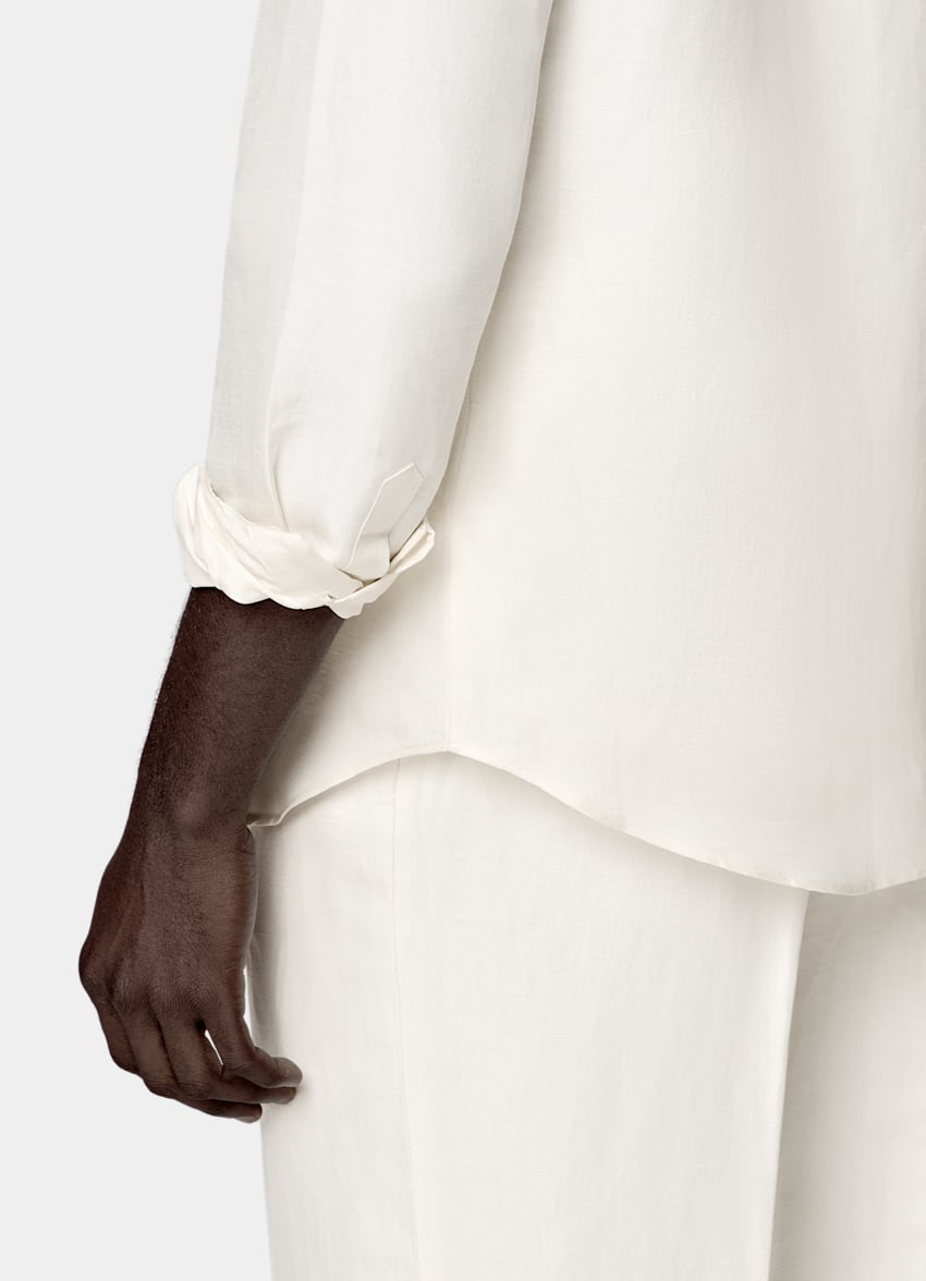 SUITSUPPLY Linen Silk von Beste, Italien Off-White Linen Silk Overshirt