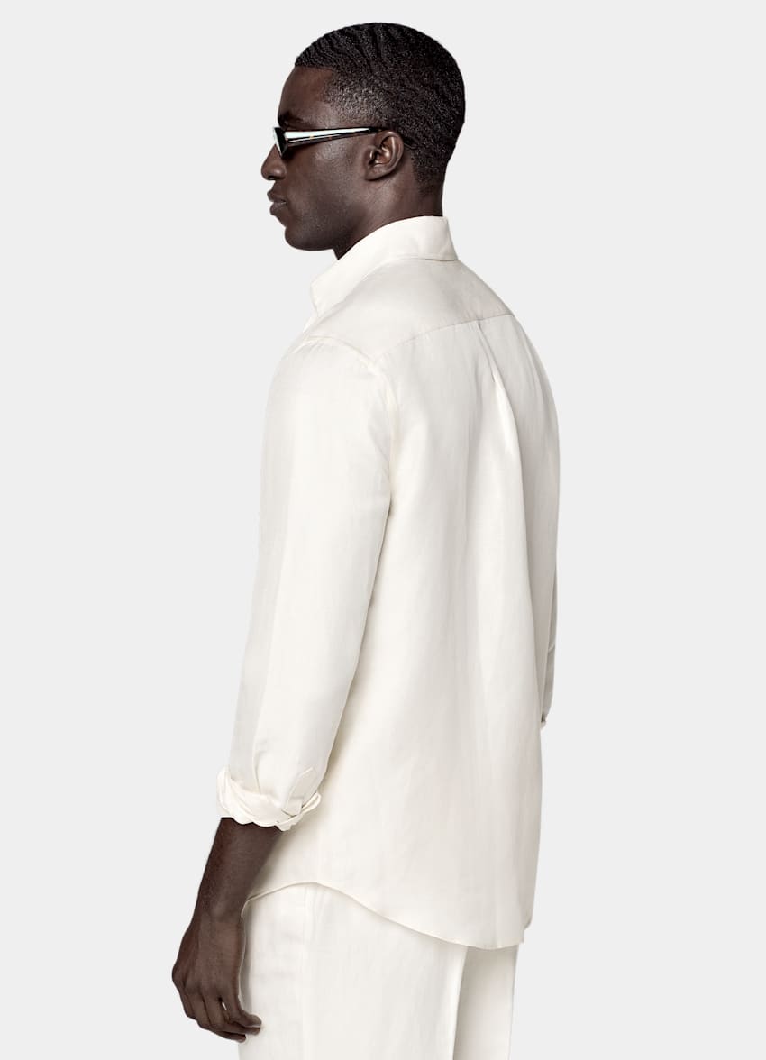 SUITSUPPLY Linen Silk von Beste, Italien Off-White Linen Silk Overshirt