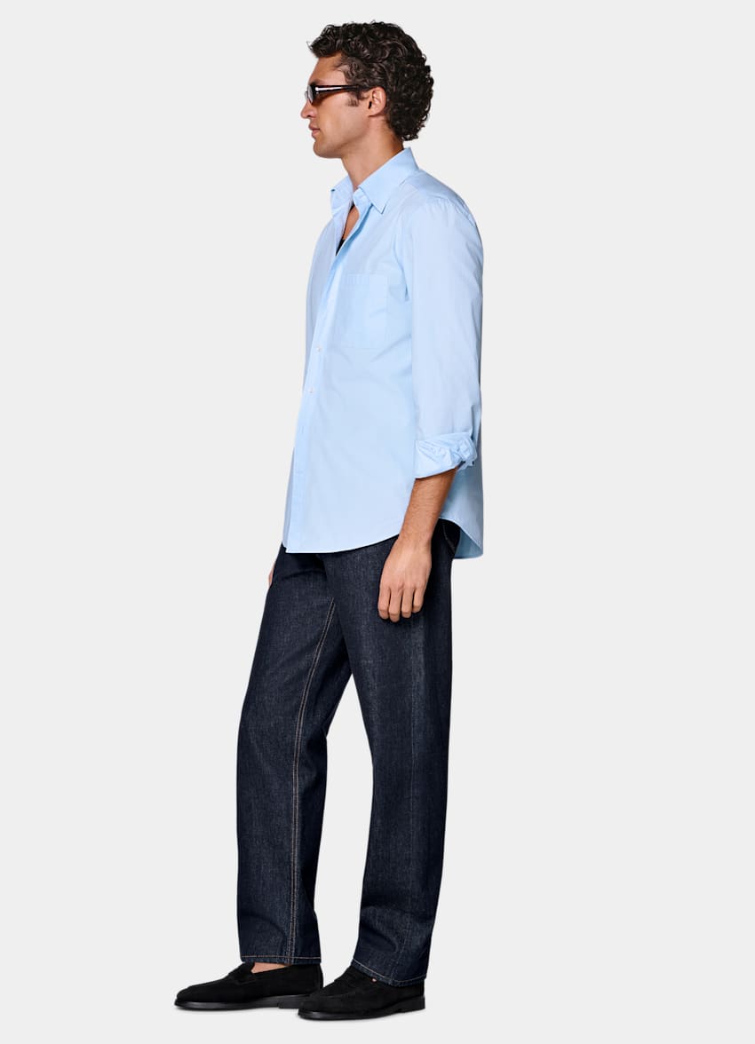 SUITSUPPLY Pur coton - Sidogras, Espagne Chemise en coton bleu clair