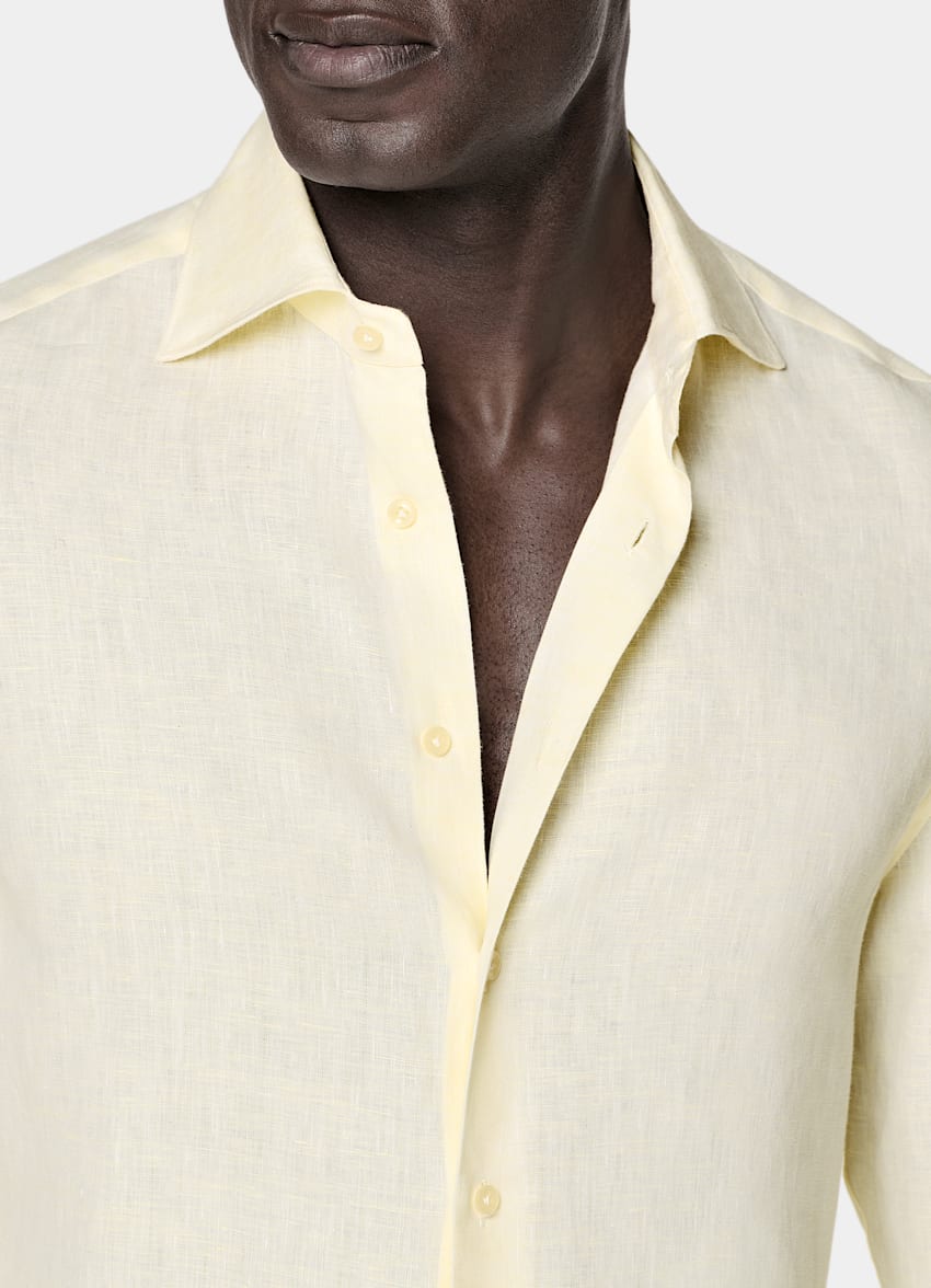 SUITSUPPLY Pure Linen by Testa 1919 Srl, Italy Light Yellow Linen Shirt
