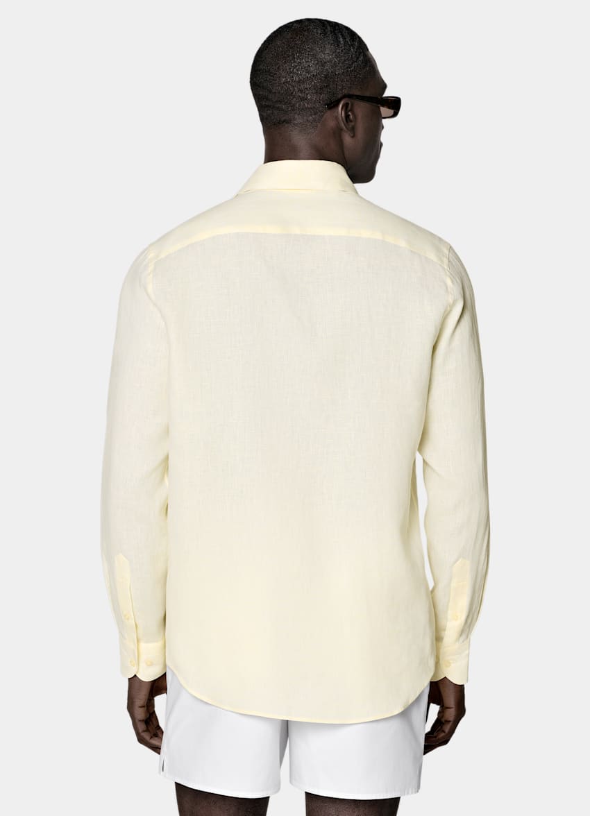 SUITSUPPLY Pure Linen by Testa 1919 Srl, Italy Light Yellow Linen Shirt