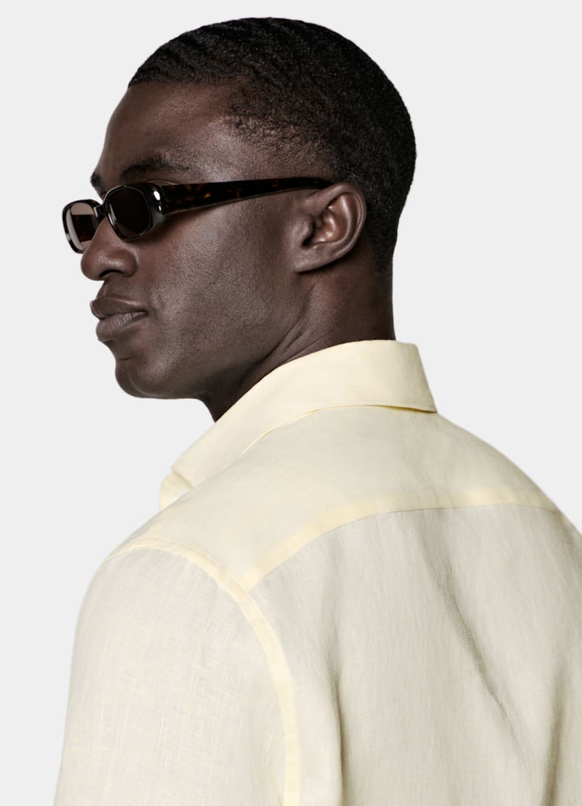 SUITSUPPLY Pure Linen by Testa 1919 Srl, Italy Light Yellow Linen Shirt