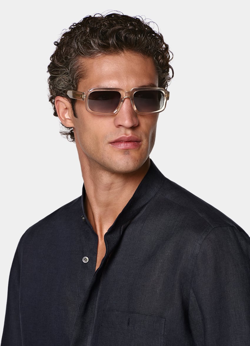 SUITSUPPLY Pure Linen by Baird McNutt, United Kingdom Navy Linen Overshirt
