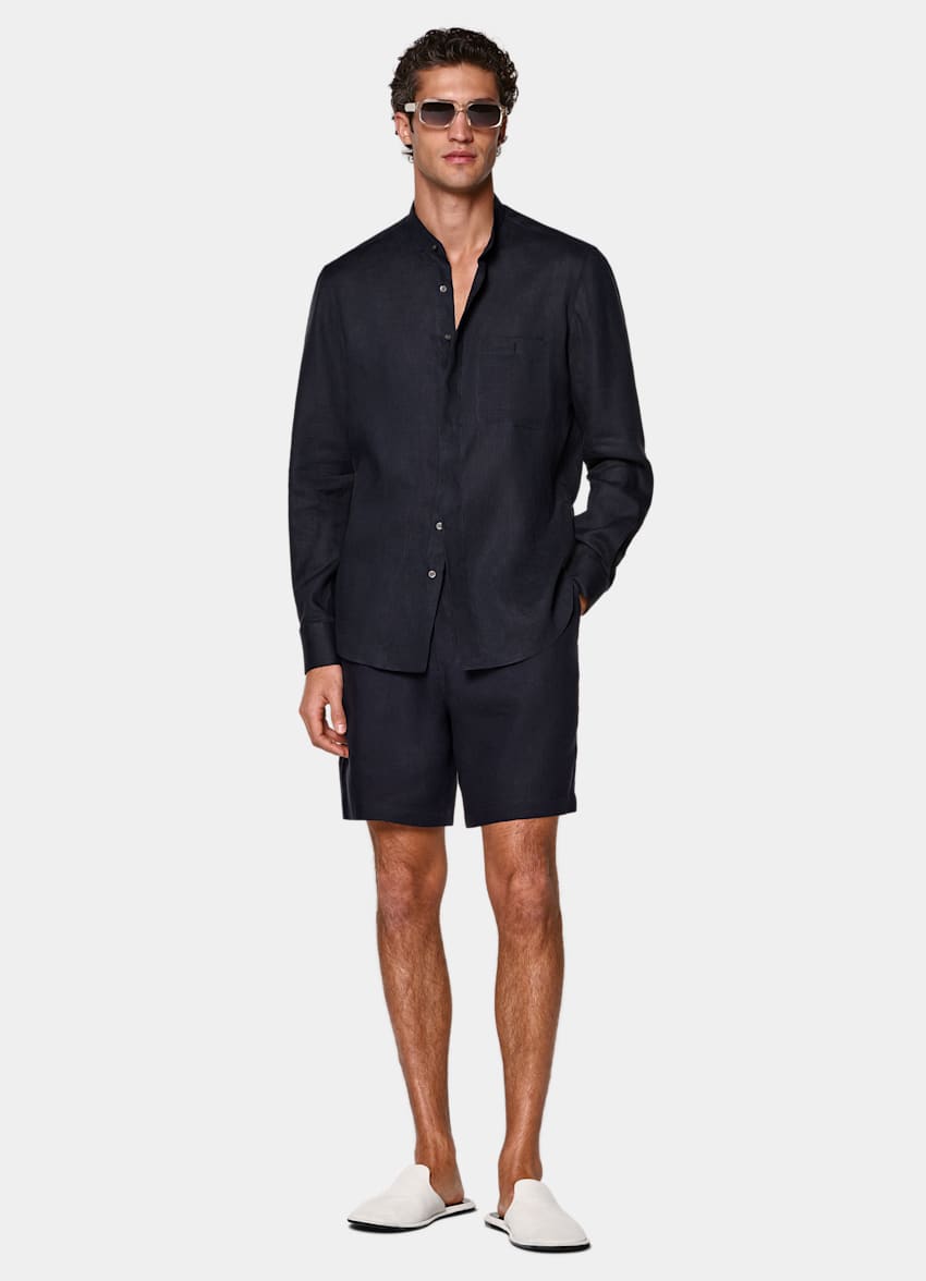 SUITSUPPLY Pure Linen by Baird McNutt, United Kingdom Navy Linen Overshirt