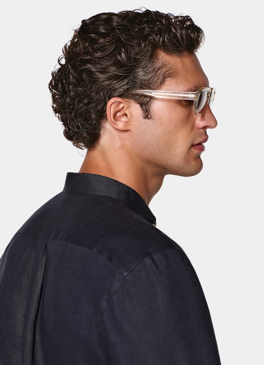 SUITSUPPLY Pure Linen by Baird McNutt, United Kingdom Navy Linen Overshirt