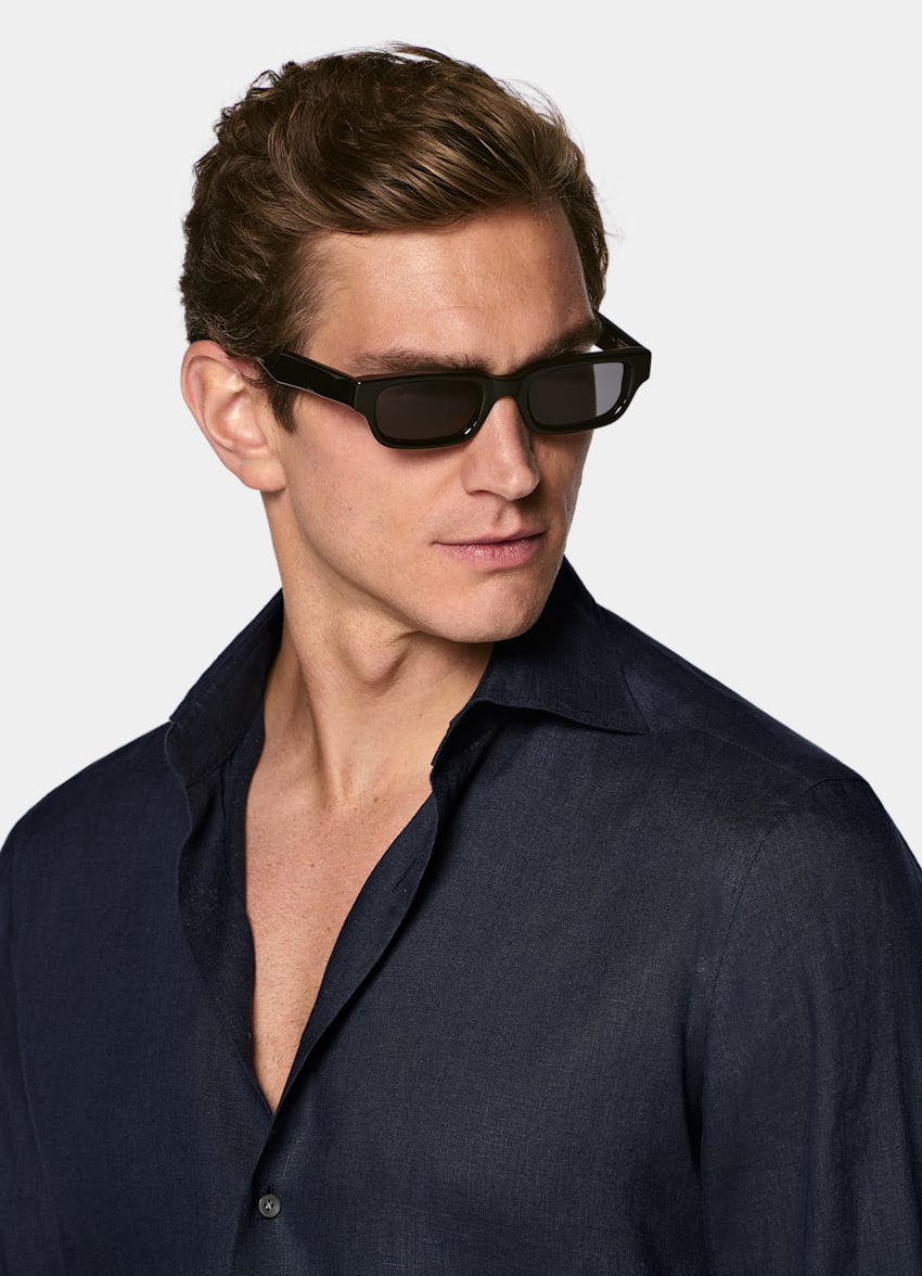 SUITSUPPLY Pure Linen - Baird McNutt, Royaume-Uni Navy Linen Shirt