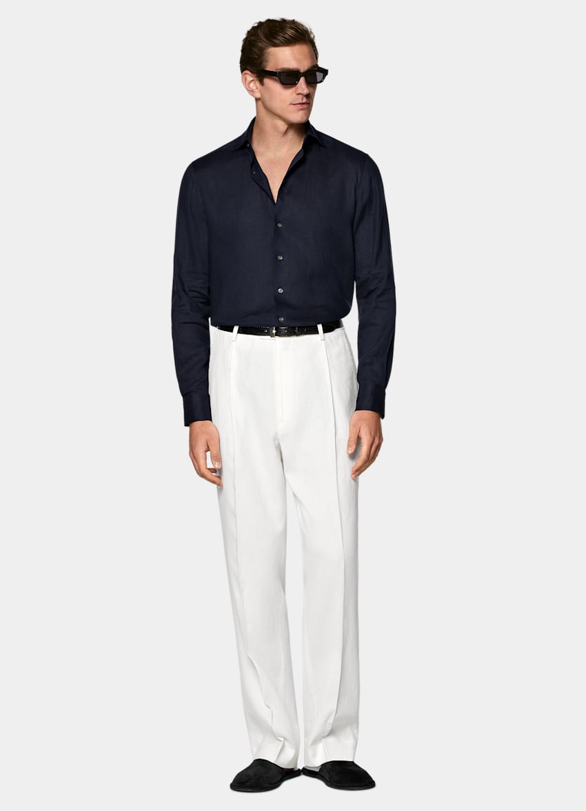 SUITSUPPLY Pure Linen - Baird McNutt, Royaume-Uni Navy Linen Shirt