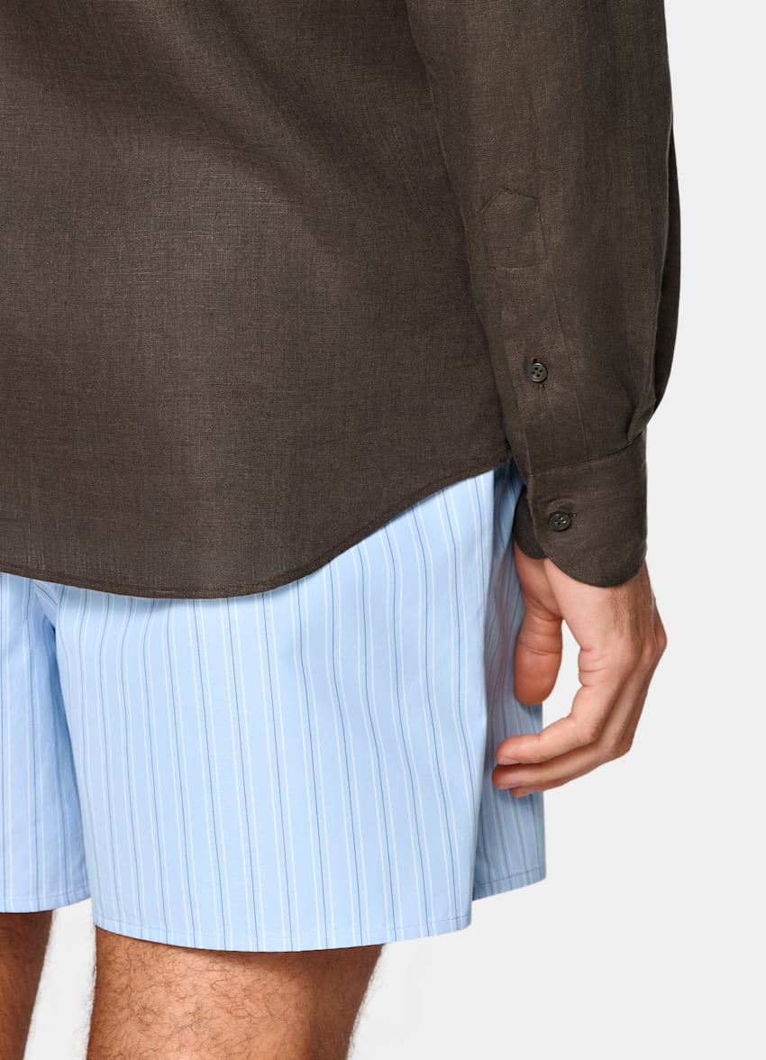 SUITSUPPLY Pure Linen de Baird McNutt, Reino Unido Dark Brown Linen Shirt