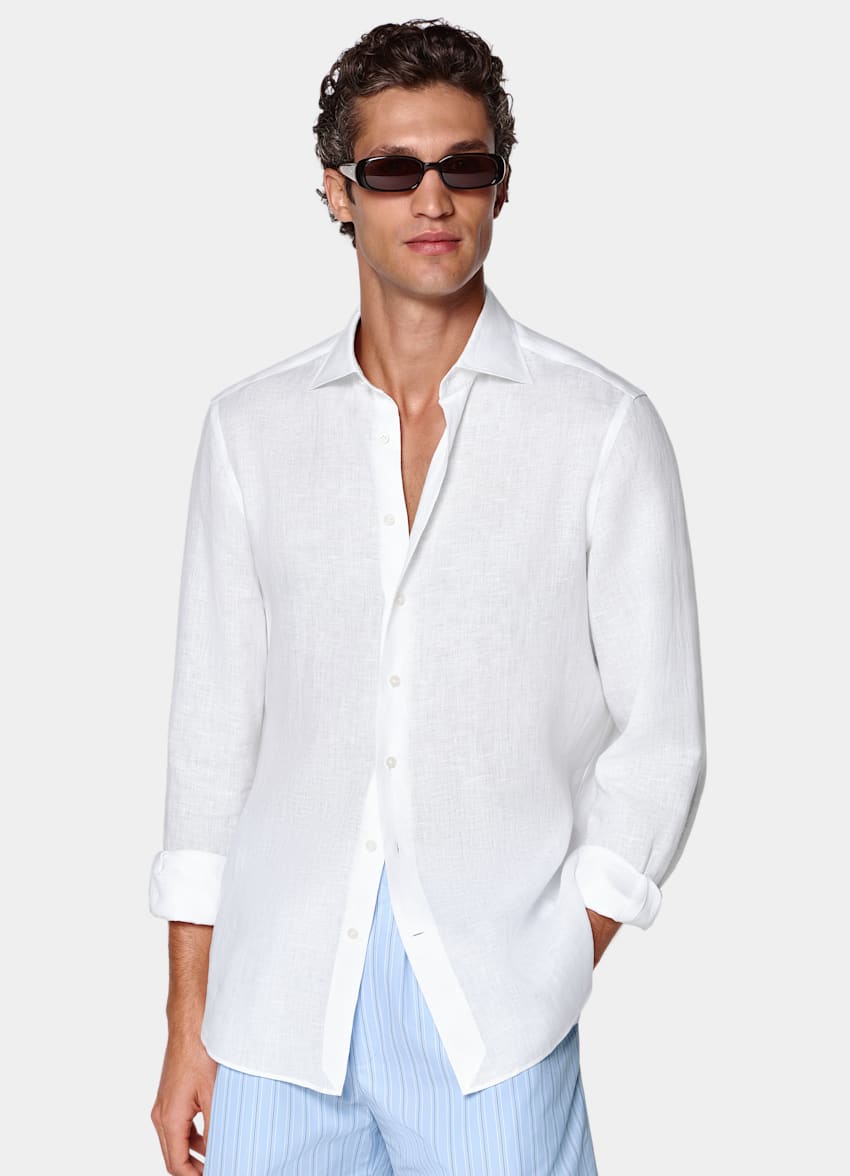 SUITSUPPLY Pure Linen by Baird McNutt, United Kingdom White Linen Shirt