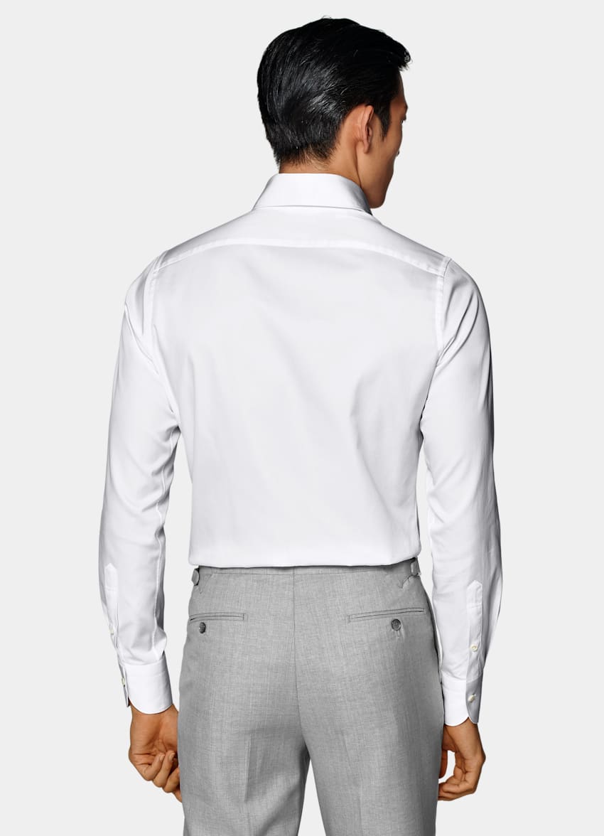 SUITSUPPLY Egyptian Cotton by Thomas Mason, Italy White Widespread Collar Shirt