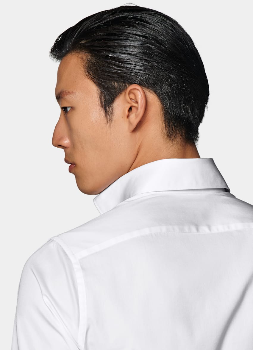 SUITSUPPLY Egyptian Cotton by Thomas Mason, Italy White Widespread Collar Shirt