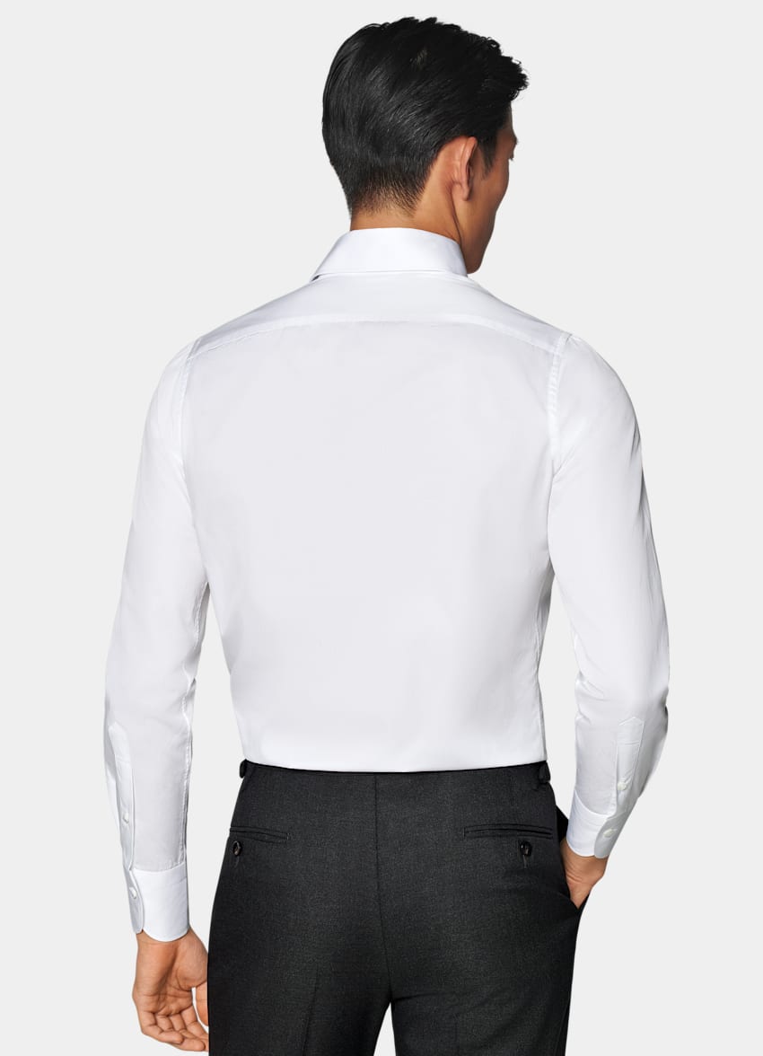 SUITSUPPLY Egyptian Cotton by Thomas Mason, Italy White Twill Slim Fit Shirt