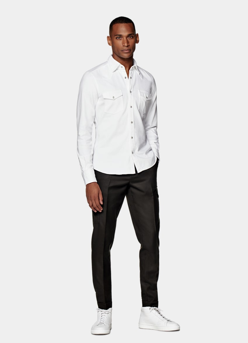 SUITSUPPLY Egyptian Cotton by Albini, Italy White Western Shirt