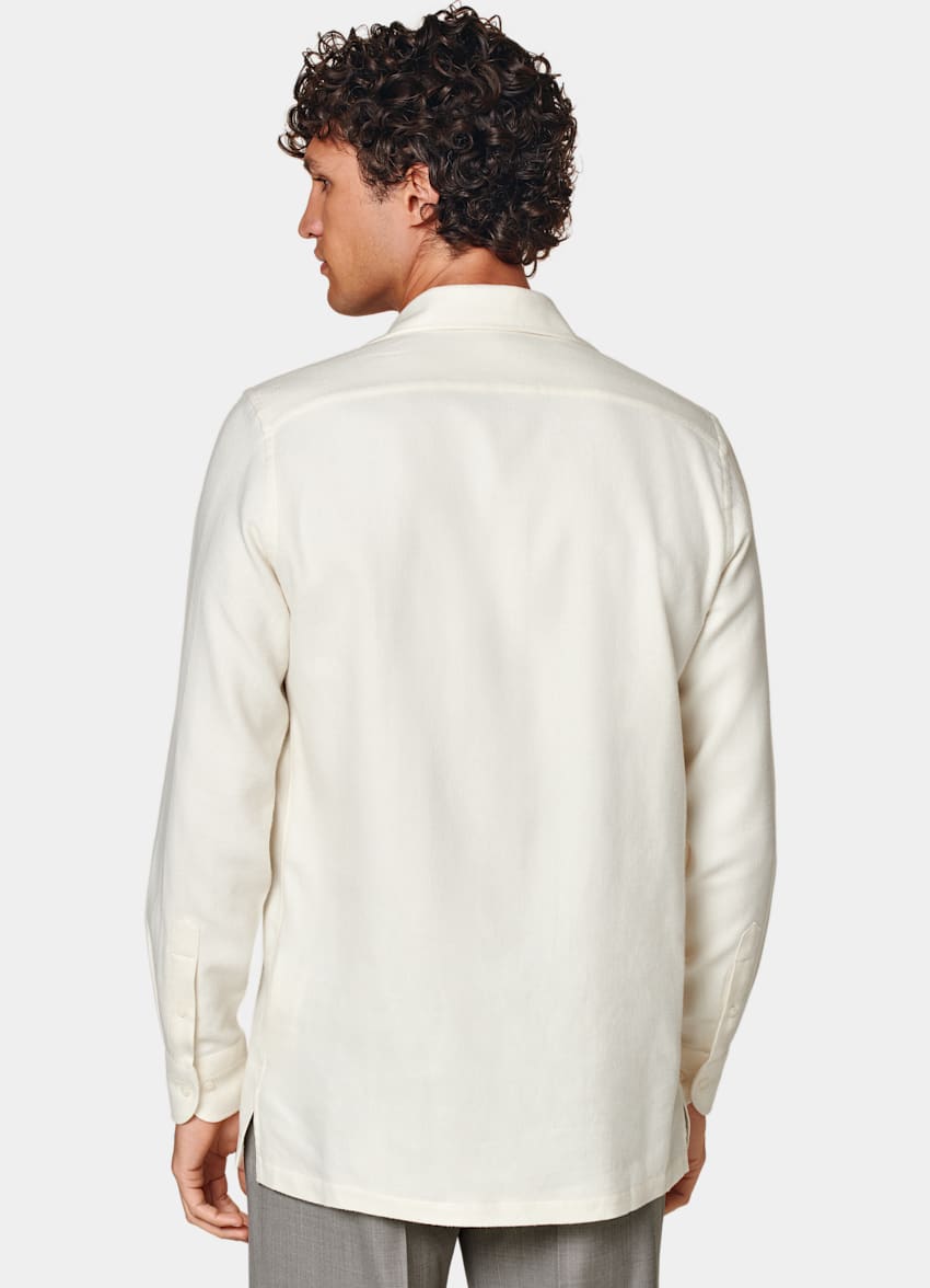 SUITSUPPLY Egyptian Cotton by Canclini, Italy Off-White Safari Shirt
