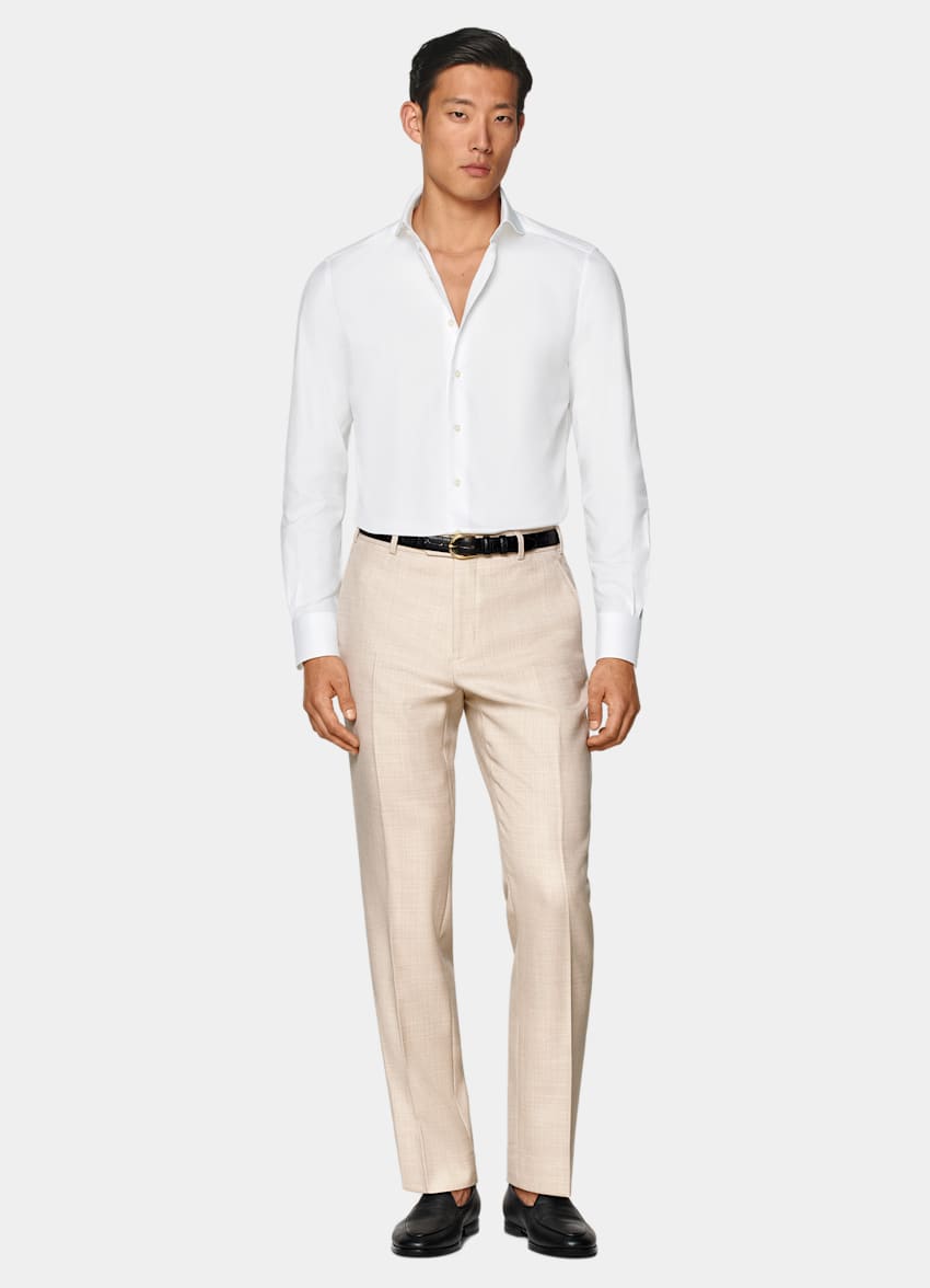 White Twill Tailored Fit Shirt in Egyptian Cotton SUITSUPPLY SUITSUPPLY Canada