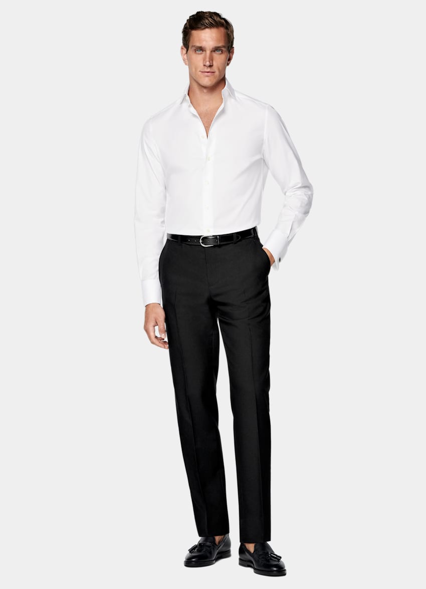 Chemise coupe Tailored a poignets mousquetaires blanche en Coton egyptien SUITSUPPLY France