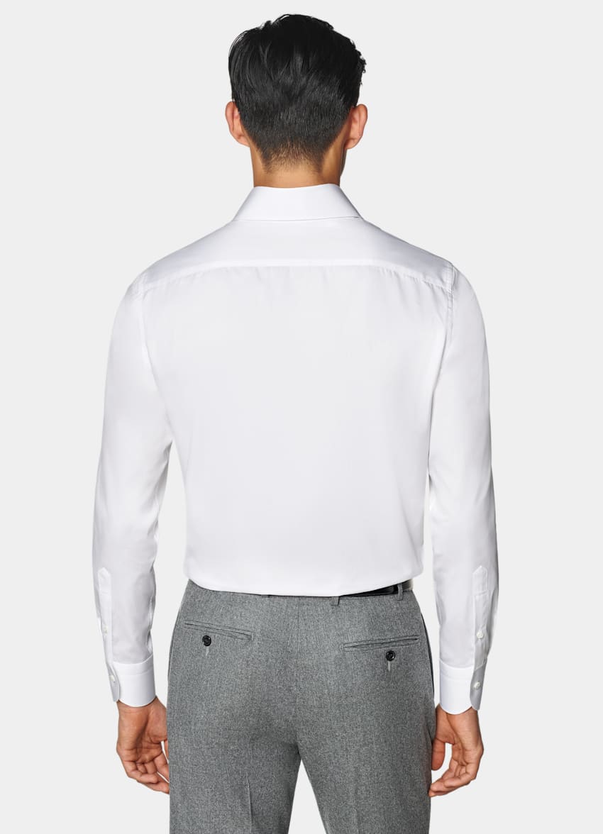 SUITSUPPLY Egyptian Cotton by Thomas Mason, Italy White Twill Tailored Fit Shirt