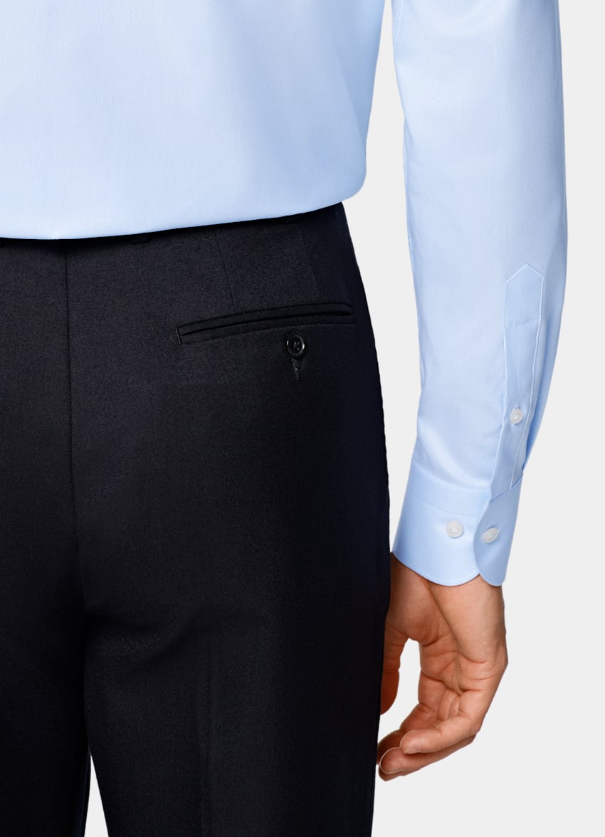 SUITSUPPLY Egyptian Cotton by Albini, Italy Light Blue Classic Collar Shirt