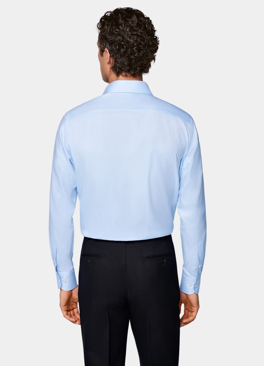 SUITSUPPLY Egyptian Cotton by Albini, Italy Light Blue Classic Collar Shirt