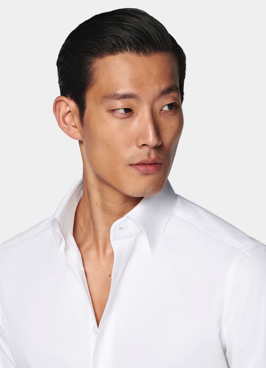 SUITSUPPLY Egyptian Cotton by Thomas Mason, Italy White Classic Collar Shirt